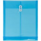 JAM Plastic Envelopes, 9.8x11.8, 12/Pack, Blue, Button String, Letter Open End
