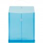 JAM Plastic Envelopes, 9.8x11.8, 12/Pack, Blue, Button String, Letter Open End