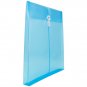 JAM Plastic Envelopes, 9.8x11.8, 12/Pack, Blue, Button String, Letter Open End