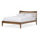Baxton Studio Edeline Mid-Century Modern Solid Walnut Wood Curvaceous Slatted