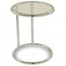 Yield Glass Circle Table In Chrome Finish With Glass Top