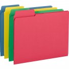 Smead, SMD11905, 3-in-1 SuperTab Section Folders, 12 / Pack, Blue,Red,Green,Ye