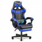 Gaming Chair With Footrest, Massage High Back Office Chair With Headrest & Lum