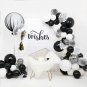 Balloon Arch Garland Kit,Black White And Silver Balloon Birthday Party Decoration,Silver Confetti 