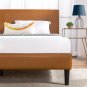 Zinus Jade 35â Faux Leather Platform Bed with Short Headboard, Cognac, Twin