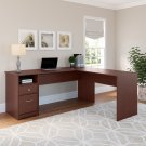 Bush Furniture Cabot 72W L Shaped Computer Desk with Drawers in Harvest Cherry