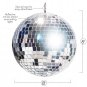 Mirror Ball - Silver Hanging Disco Ball Party Decoration Accessories For 70S Parties