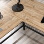 Sauder Steel River Rustic L-Shape Wood Computer Desk, Milled Mesquite/Black