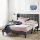 Zinus Dori 45"" Upholstered Platform Bed with Wingback Headboard, Full, Gray