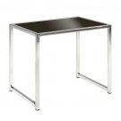 Yield End Table In Chrome And Black Glass Finish