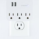 Ge 3-Outlet Surge Protector Tap With Usb Charging, White - 14512