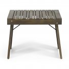 Hailee Outdoor Acacia Wood Folding Side Table, Gray