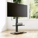 FITUEYES Height Adjustable Black Floor TV Stand for TVs up to 60'with Swivel M