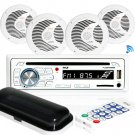Pyle Bluetooth Marine Stereo Radio Receiver & Waterproof Speaker Kit, Hands-Fr