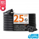 25 Feet Outdoor Extension Cord For Christmas Lights, Waterproof Outdoor Extens