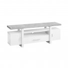 60"" White And Cement Gray Contemporary Rectangular Tv Stand