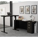 Pro-Concept Plus Height Adjustable L-Desk In Deep Grey & Black