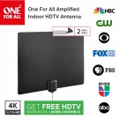 One For All 14542 Amplified Indoor Ultra-thin TV Antenna - Dual color (black/w