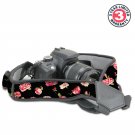 Camera Strap Chest Harness with Floral Neoprene and Accessory Pockets by USA GEAR - Works with Can