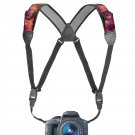 Camera Strap Chest Harness with Geometric Neoprene and Accessory Pockets by USA GEAR - Works with