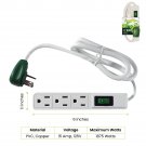 GoGreen Power 3 Outlet Power Strip, GG-13002MS Extension Cords