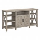 Bush Furniture Key West Tall TV Stand for 65 Inch TV in Washed Gray