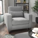 Bush Furniture Stockton Accent Chair with Arms in Light Gray Microsuede