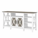 Bush Furniture Key West Tall TV Stand for 65 Inch TV in Pure White and Shiplap