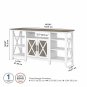 Bush Furniture Key West Tall TV Stand for 65 Inch TV in Pure White and Shiplap
