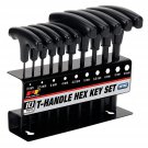 W80275 Metric T-Handle Hex Key Set, 10-Piece , Black