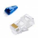 50 Pack Diy Blue Rj45 Boots Bundle With 100 Pack Cat6 Rj45 Ends