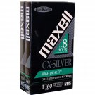 Maxell T-160 Gx-silver VHS Video Cassette Tape, Two Pack, 8 Hour Recording