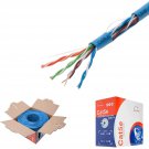 Plenum Cat5E 1000Ft Cmp Cable Blue Solid 24 Awg Bulk Box Cat5 Networking Wire