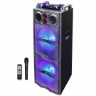 Double 10 Inch Subwoofer Portable Bluetooth Party Speaker With Reactive Lights