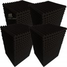 48 Pack Black 12""X 12""X1"" Acoustic Panels Studio Soundproofing Foam Wedge Tiles,