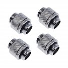 Alphacool Eiszapfen G1/4"" Male to Male 10mm Extender Fitting, Rotary, Chrome, 4-Pack