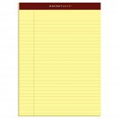 TOPS 63950 Docket Ruled Perforated Pads, 8 1/2 x 11 3/4, Canary, 50 Sheets (Pack of 12)