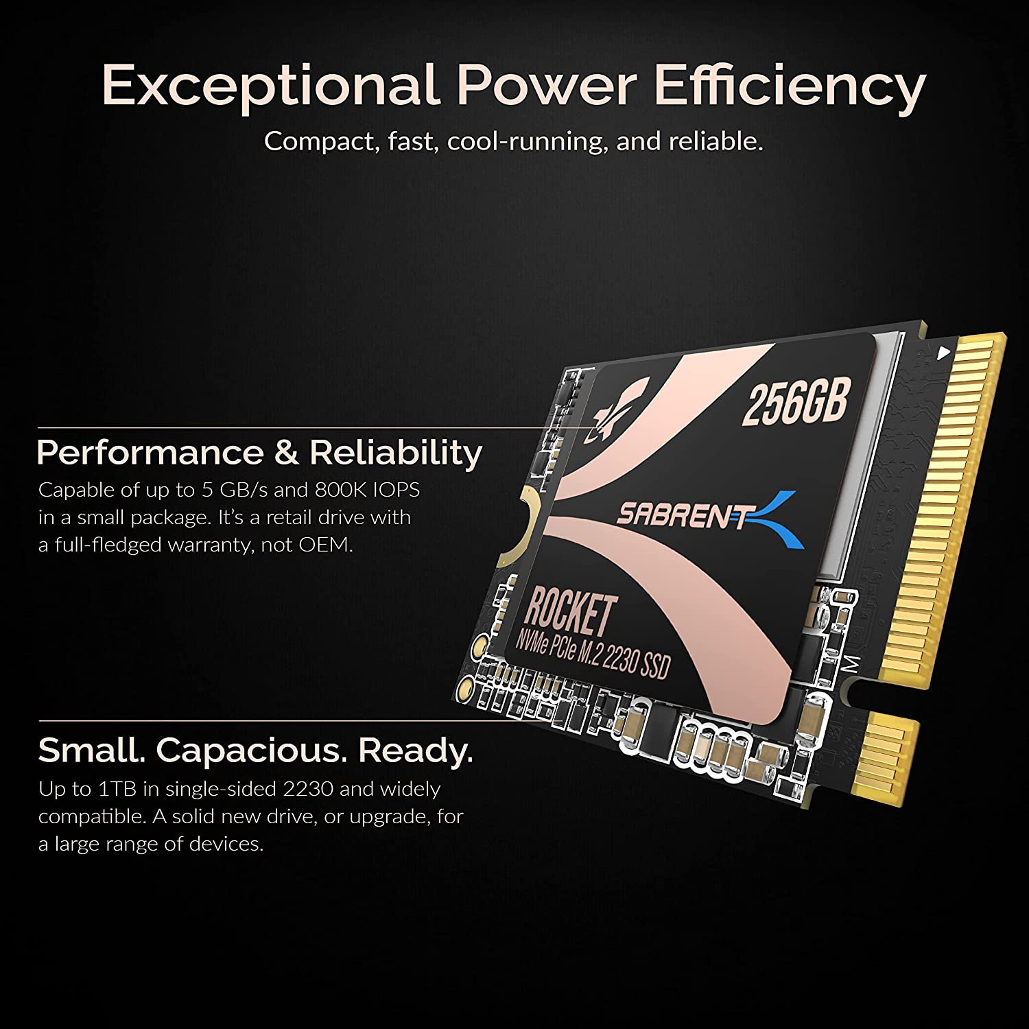 SABRENT Rocket 2230 NVMe 4.0 256GB High Performance PCIe 4.0 M.2 2230 ...