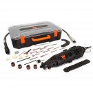 WEN 23103 1-Amp Variable Speed Rotary Tool with 100+ Accessories, Carrying Case and Flex S