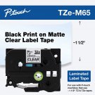 Brother P-Touch TZe-M65 White Print on Matte Clear Label Tape 1.4