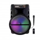 15 Inch Bluetooth Portable Rechargeable Party Speaker With Led Lights,Black,Bfs-15 Portabl