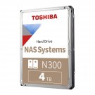 Toshiba N300 4TB NAS 3.5-Inch Internal Hard Drive - CMR SATA 6 GB/s 7200 RPM 256 MB Cache