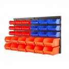 Wall Mounted Storage Bins Parts Rack 30Pc Bin Organizer Garage Plastic Shop Tool, Tools Fo
