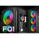 F01 Series With 140Mm Argb Led Fans Atx Desktop Gaming Computer Case Usb 3.0 Tempered Glas