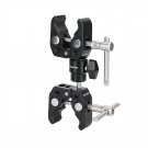 Double Super Crab Gripper Clamps With Adjustable 1/4""-20 Ball Head Holder Adapter For Phot