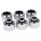 Alphacool 17378 Eiszapfen 16mm HardTube Compression Fitting G1/4 - knurled - Chrome Sixpac