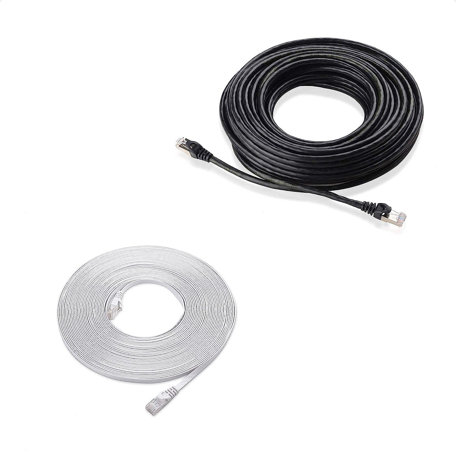 Cable Matters Snagless Long Cat6A (SSTP, SFTP) Shielded Ethernet Cable in Black 50 ft & Ca