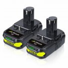2Pack 3000Mah P102 For Ryobi 18V Battery Replacement 18Volt Battery Lithium-Ion P102 P103