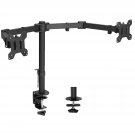 VIVO Full Motion Dual Monitor Desk Mount Clamp Stand VESA , Double Center Arm Joint, Holds