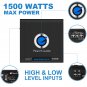 Ac1500.1M Monoblock Car Amplifier - 1500 Watts Max Power, 2/4 Ohm Stable, Class A/B, Mosfe